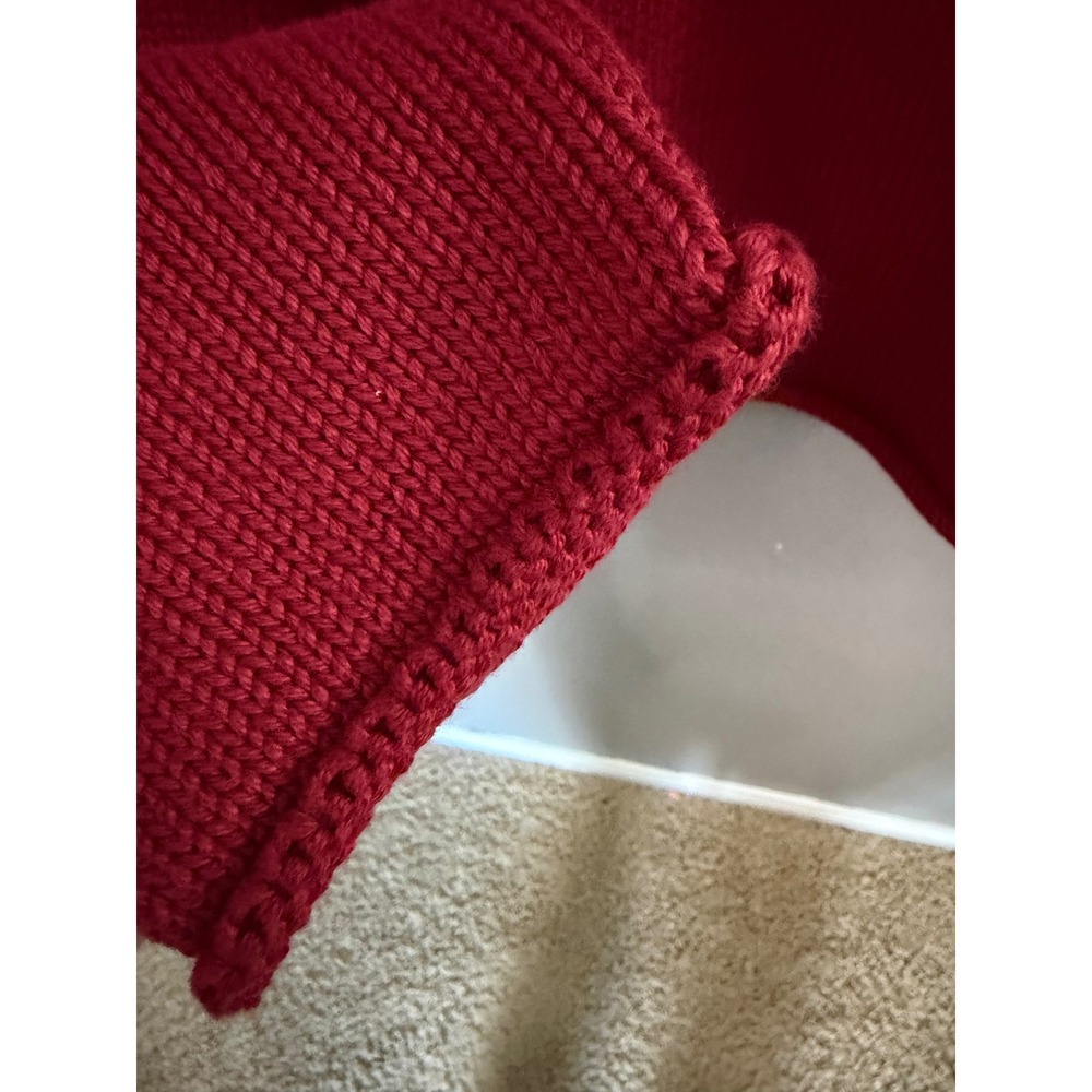 J.Crew Mens Maroon Cotton Mock Roll Neck Shaker Stitch Sweater Size L NWT Heavy - Picture 3 of 9